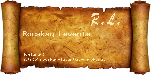 Rocskay Levente névjegykártya